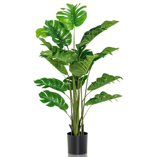 5 Feet Artificial Tree Faux Monstera Deliciosa Plant for Home Indoor and Outdoor Kids Crystal