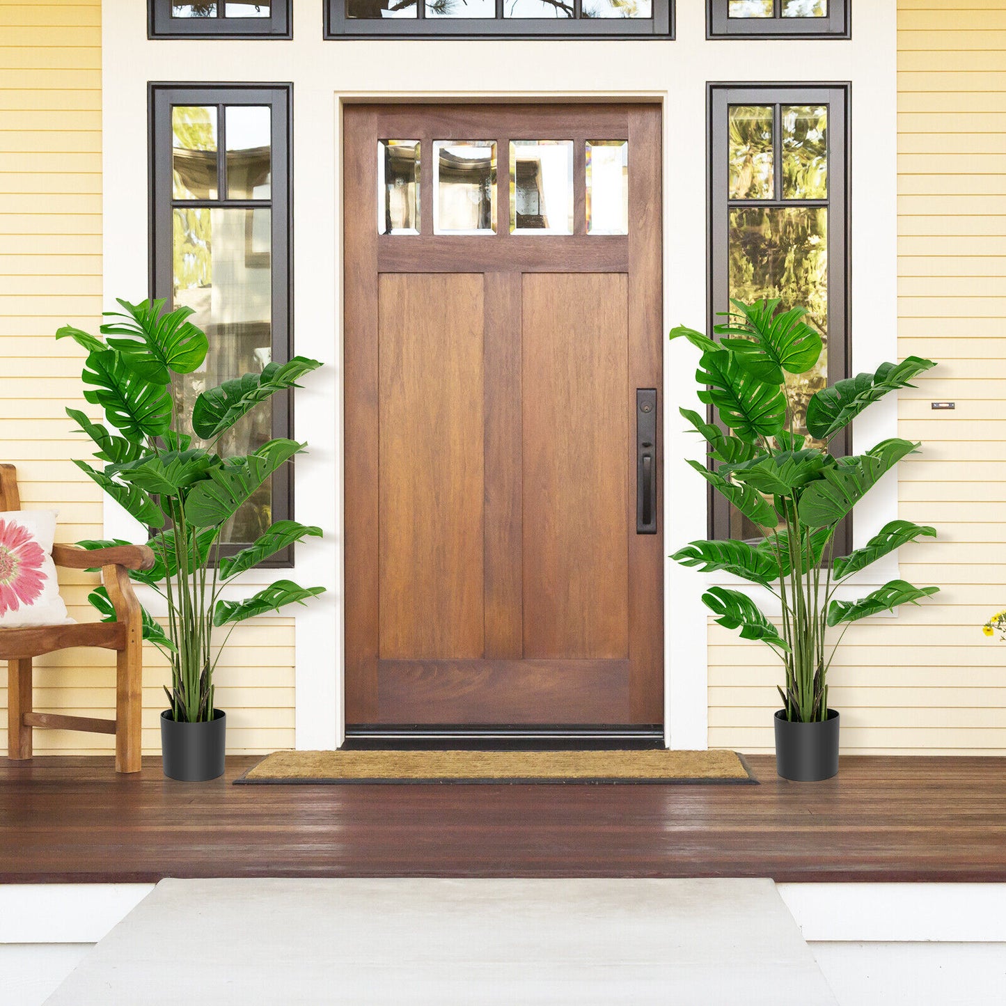 5 Feet Artificial Tree Faux Monstera Deliciosa Plant for Home Indoor and Outdoor Kids Crystal