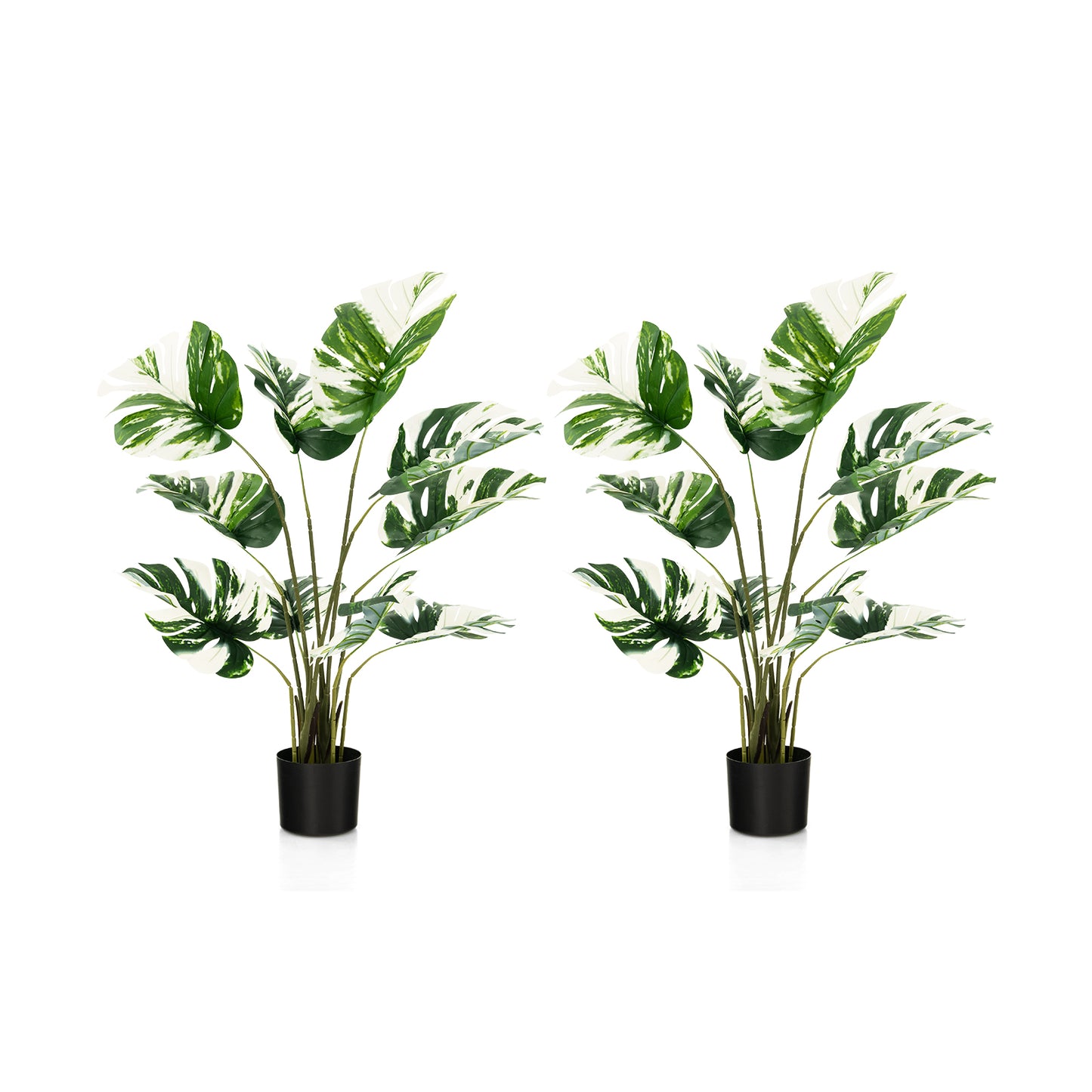 2 Pack 4 Feet Artificial Monstera Deliciosa Plants for Home Office Kids Crystal