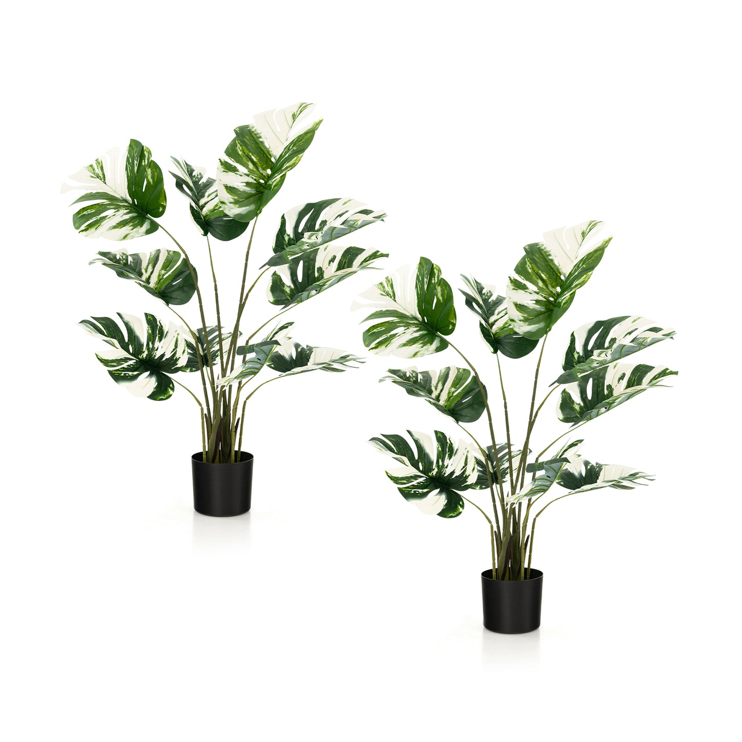 2 Pack 4 Feet Artificial Monstera Deliciosa Plants for Home Office Kids Crystal