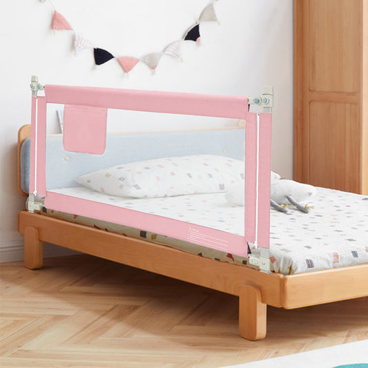 57 Inch Toddlers Vertical Lifting Baby Bed Rail Guard with Lock-Pink Kids Crystal