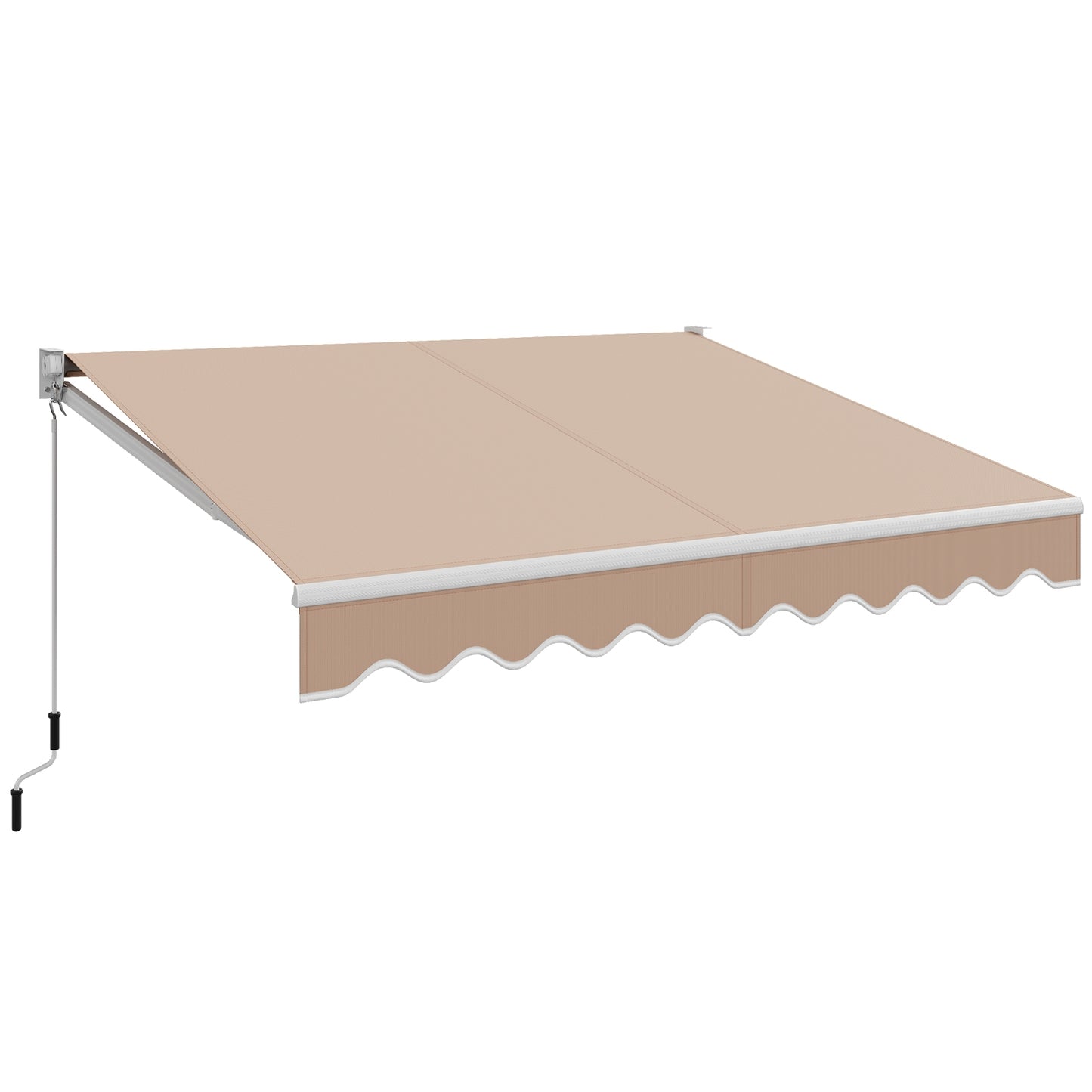 10 x 8.2 Feet Retractable Awning with Easy Opening Manual Crank Handle-Beige Kids Crystal