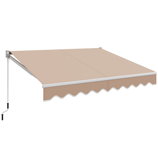 10 x 8.2 Feet Retractable Awning with Easy Opening Manual Crank Handle-Beige Kids Crystal