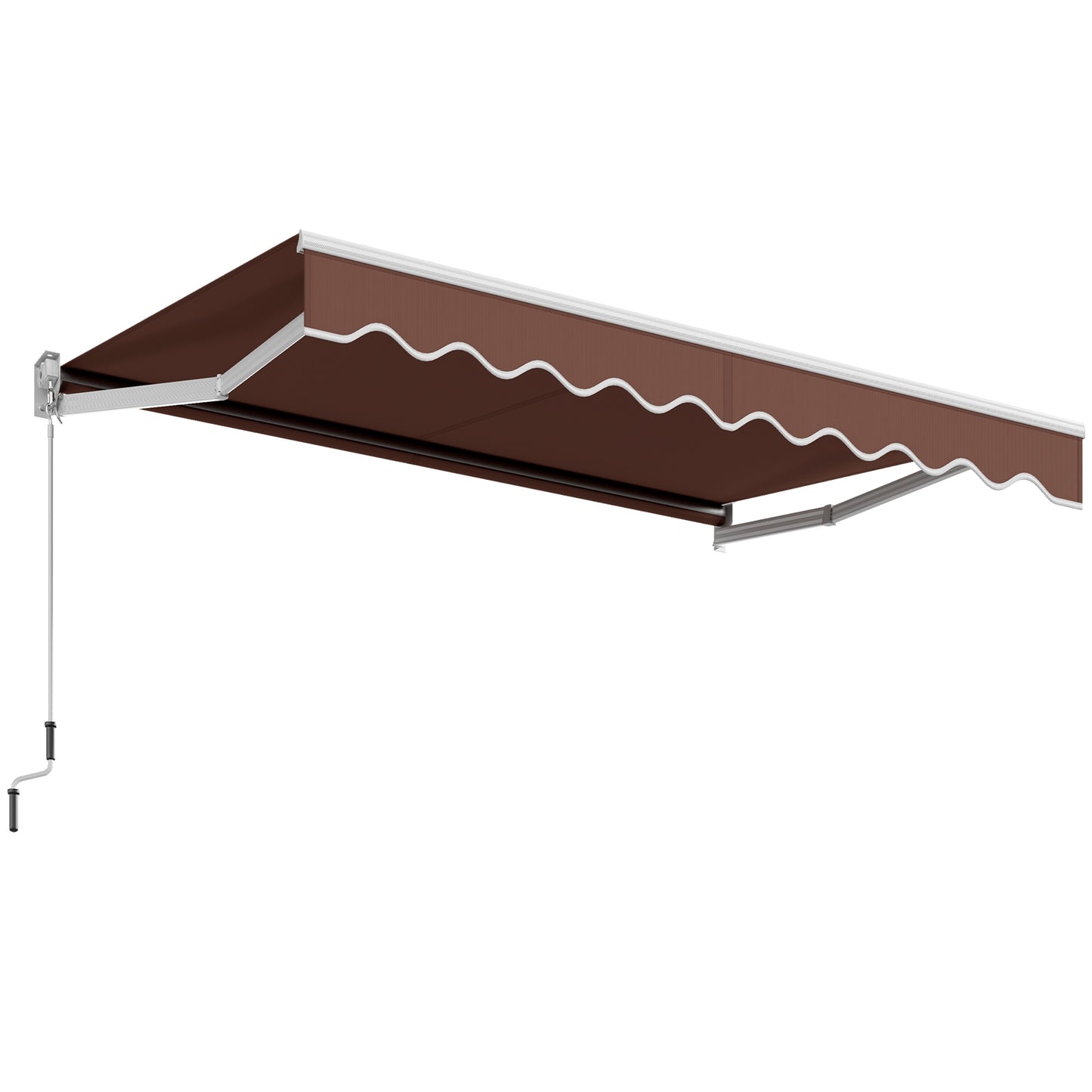 10 x 8.2 Feet Retractable Awning with Easy Opening Manual Crank Handle-Brown Kids Crystal