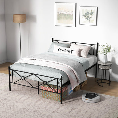 Full/Queen Size Metal Platform Bed Frame with Headboard and Footboard-Full Size