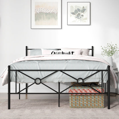 Full/Queen Size Metal Platform Bed Frame with Headboard and Footboard-Full Size