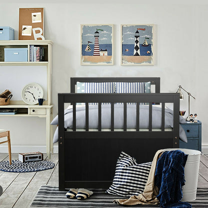 Twin Captain’s Bed with Trundle Bed with 3 Storage Drawers-Dark Brown