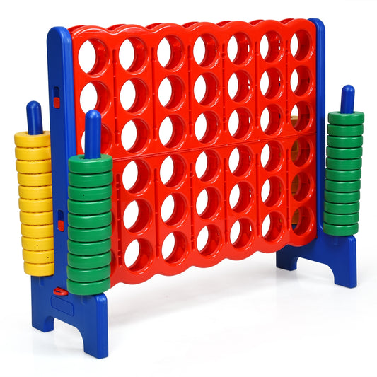 Jumbo 4-to-Score Giant Game Set with 42 Jumbo Rings and Quick-Release Slider-Blue Kids Crystal