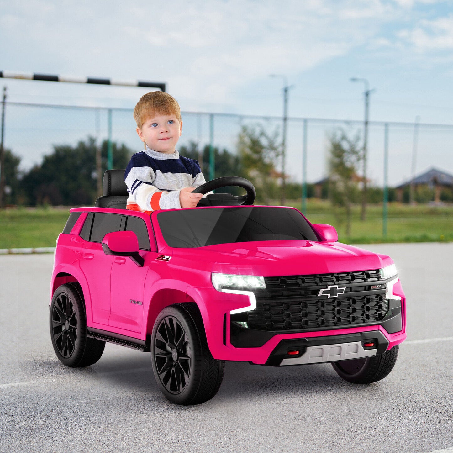 12V Kids Ride on Car with 2.4G Remote Control-Pink Kids Crystal