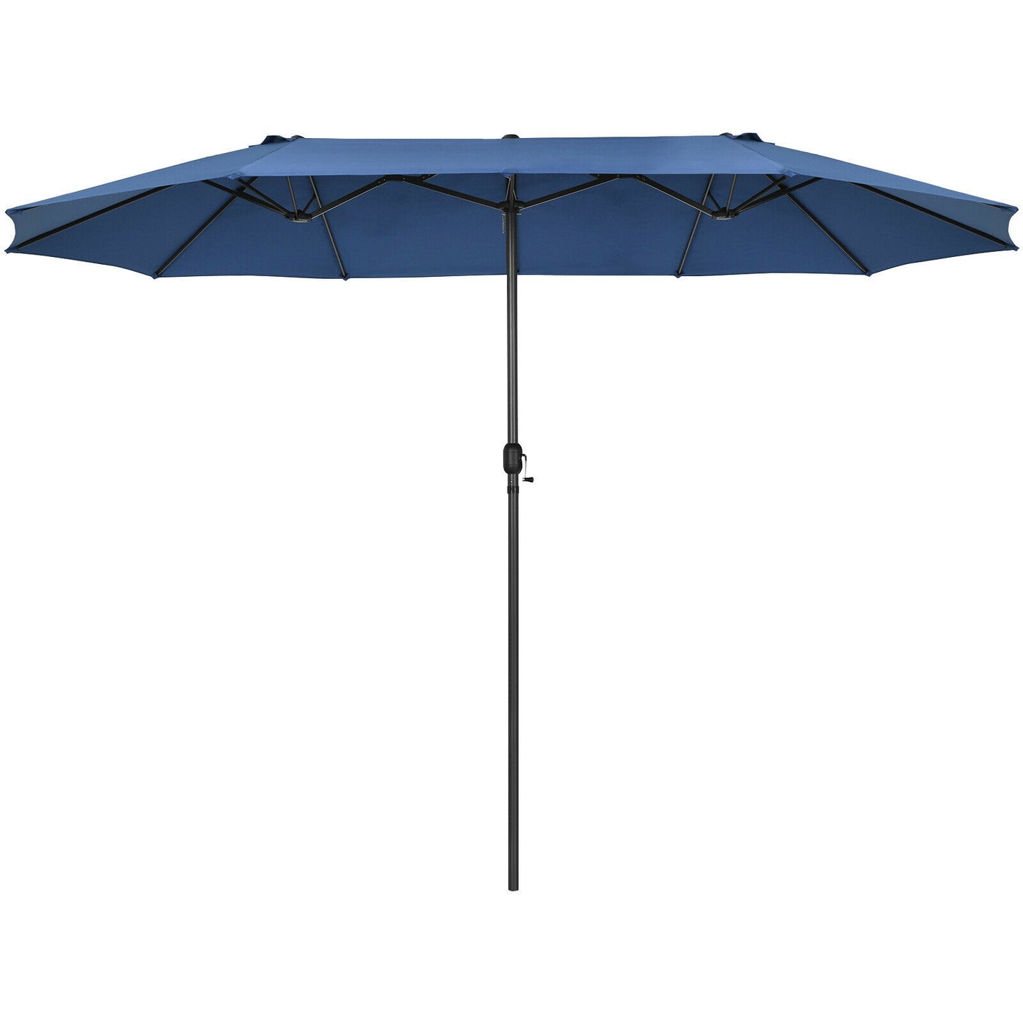 15 Feet Patio Double-Sided Umbrella with Hand-Crank System-Navy Kids Crystal