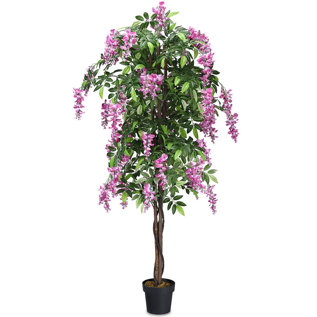6-Feet Artificial Wisteria Silk Indoor-Outdoor Tree-1 Piece Kids Crystal