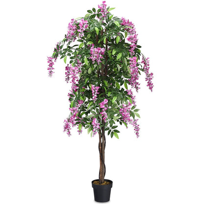 6-Feet Artificial Wisteria Silk Indoor-Outdoor Tree-1 Piece