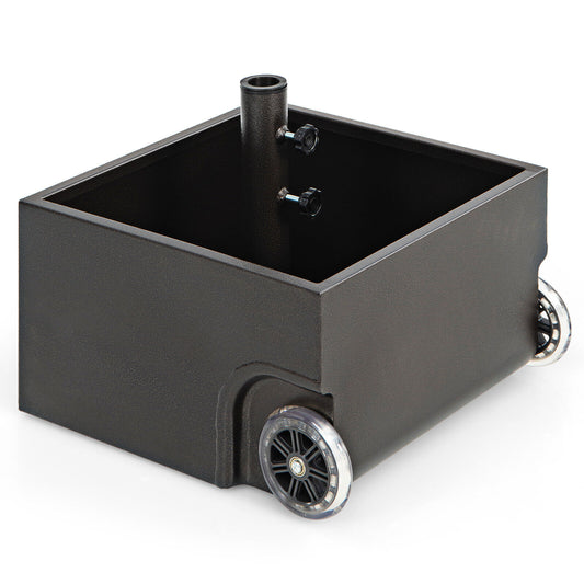 150 Pounds Patio Umbrella Base Stand Wheels Planter Outdoor-Black Kids Crystal