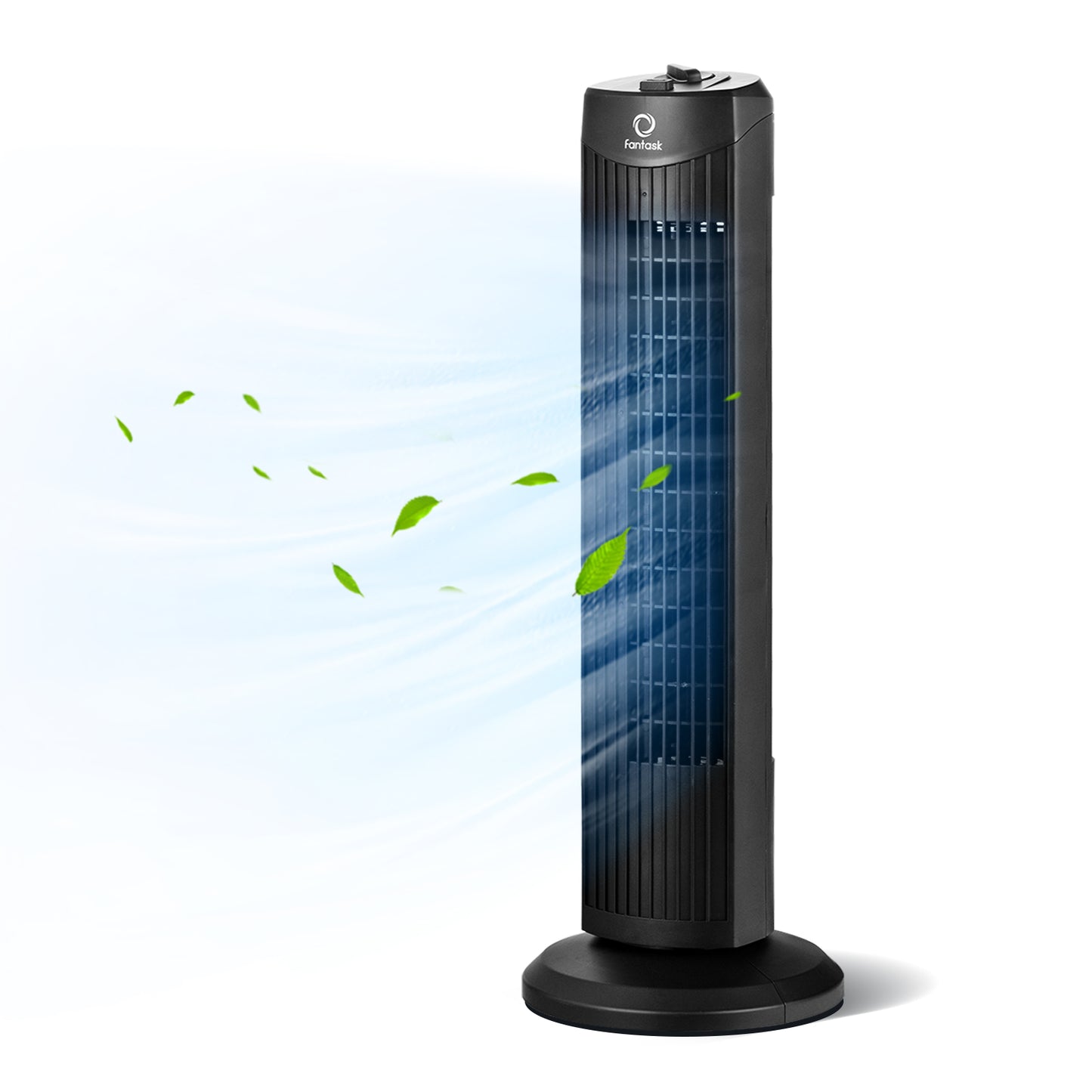 Fantask 35W 28 Inch Quiet Bladeless Oscillating Tower Fan-Black Kids Crystal