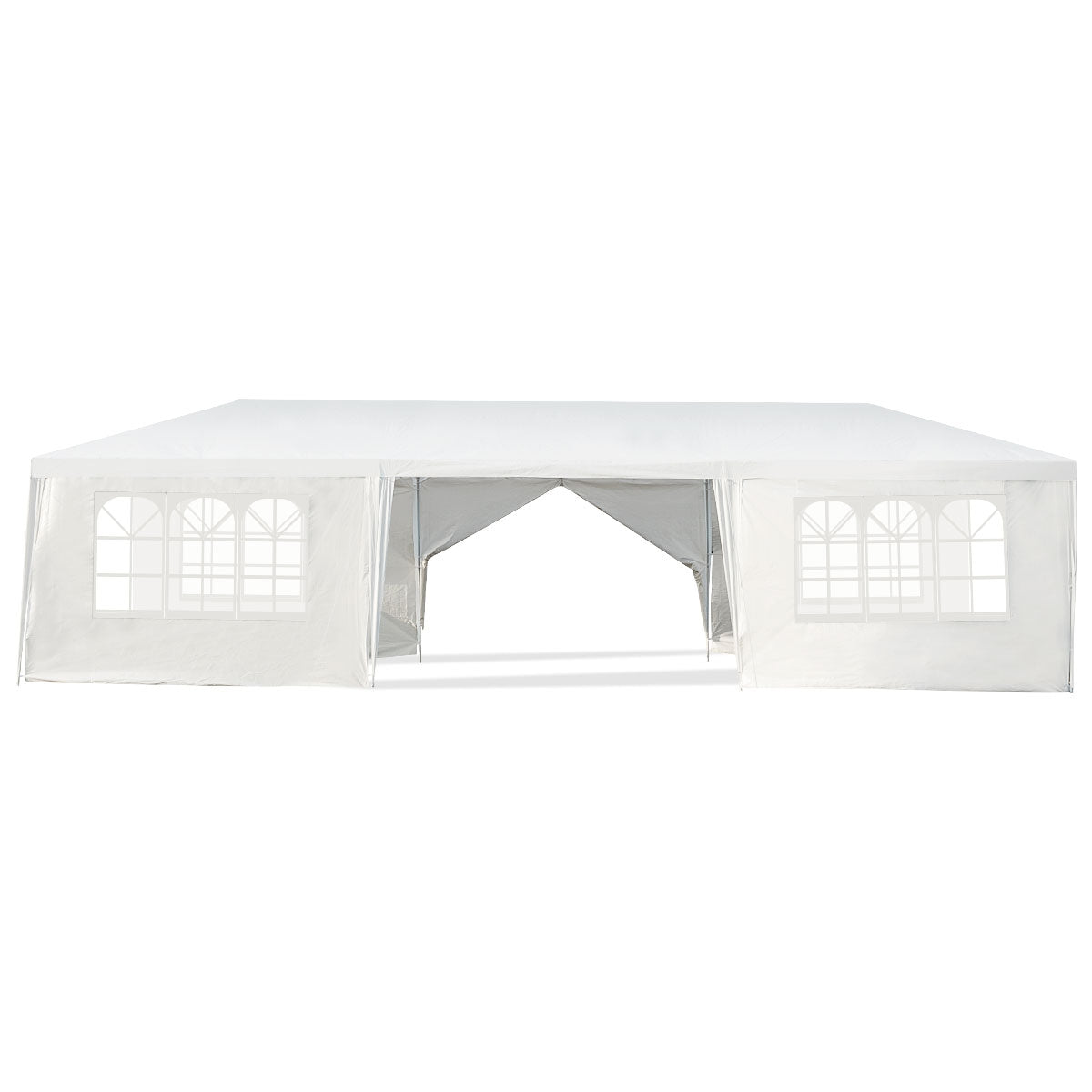 10 x 30 Feet Outdoor Canopy Tent with 6 Removable Sidewalls and 2 Doorways-White Kids Crystal