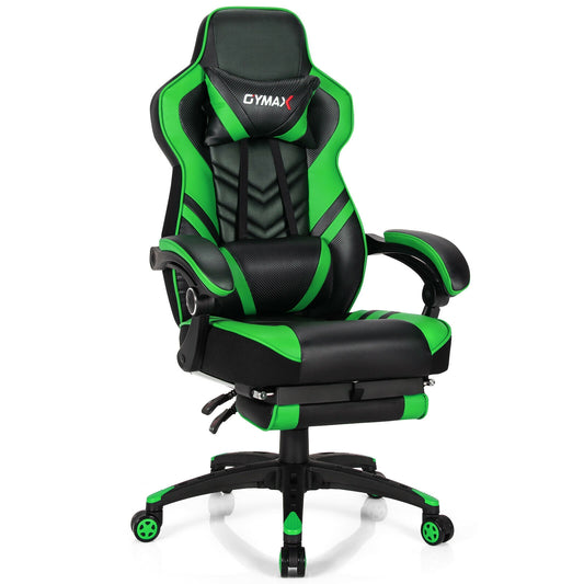 Adjustable Gaming Chair with Footrest for Home Office-Green Kids Crystal