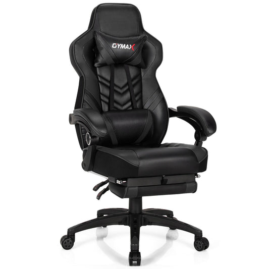 Adjustable Gaming Chair with Footrest for Home Office-Black Kids Crystal
