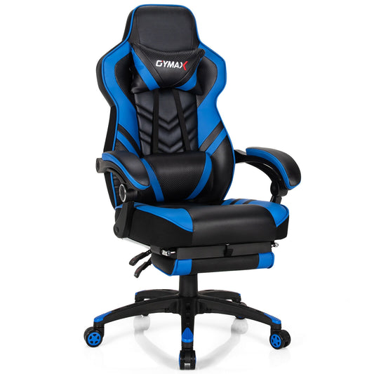 Adjustable Gaming Chair with Footrest for Home Office-Blue Kids Crystal