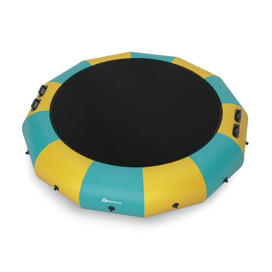 15 Feet Inflatable Splash Padded Water Bouncer Trampoline-Yellow Kids Crystal