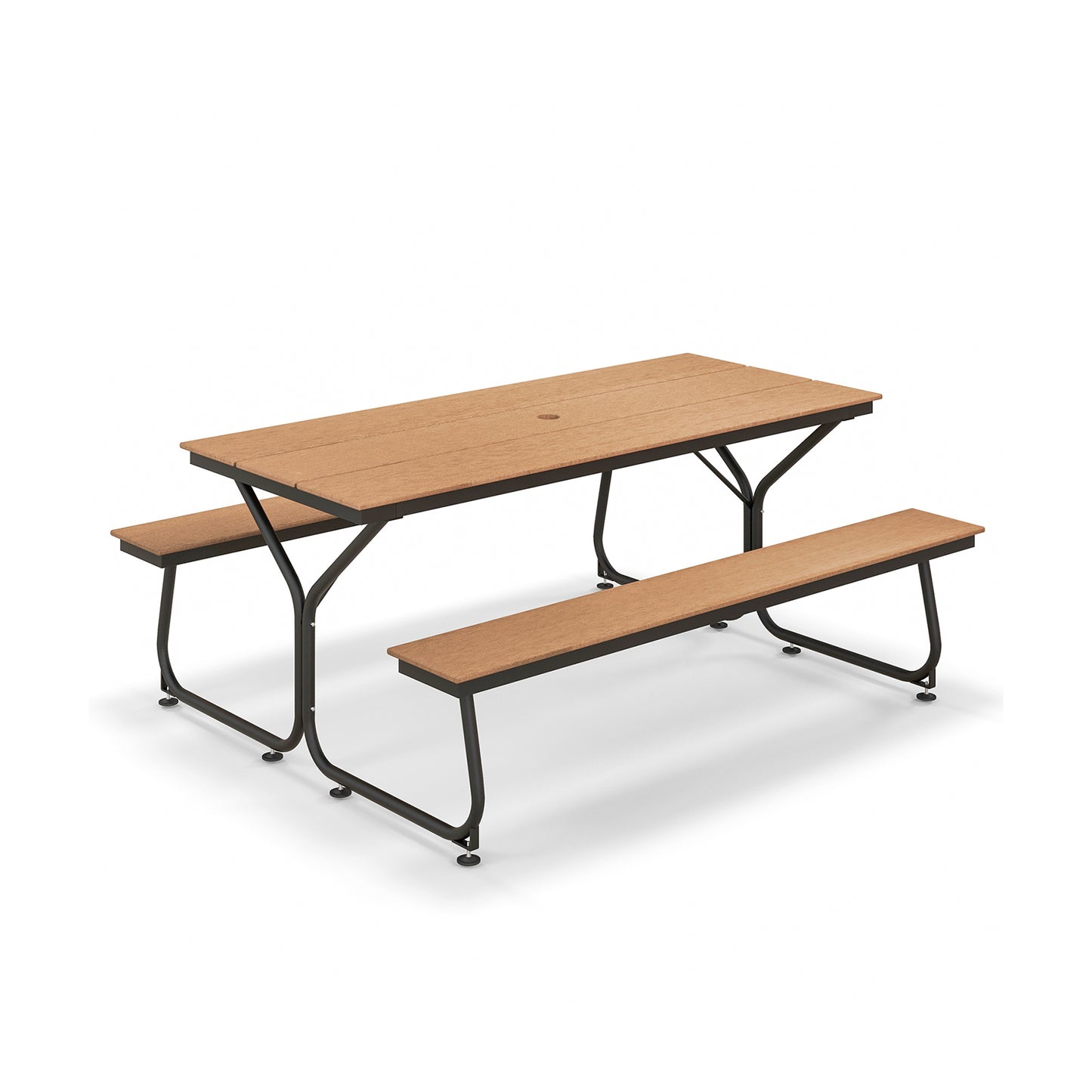 6 Feet Outdoor Picnic Table Bench Set for 6-8 People-Brown Kids Crystal