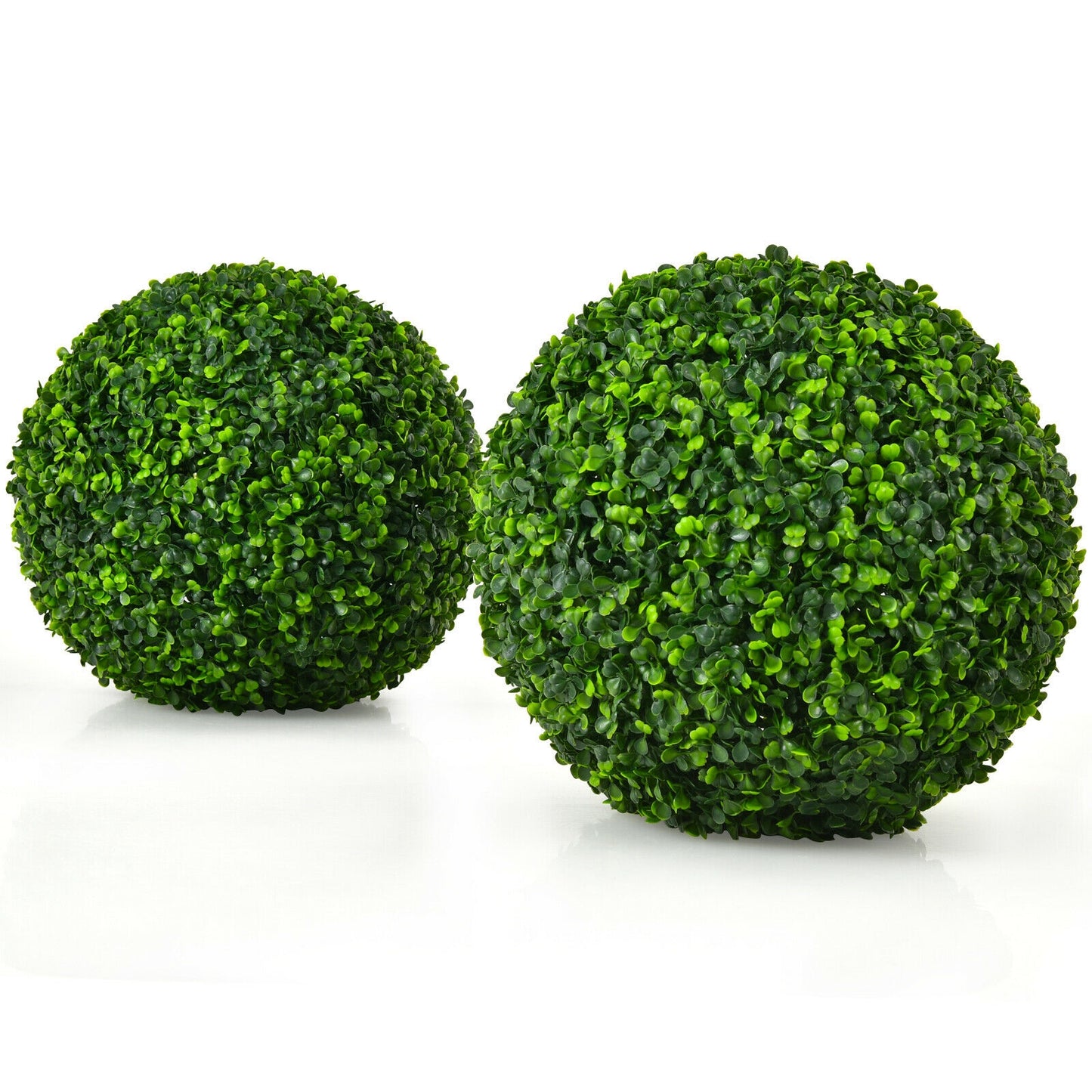 2 Pieces 15.7 Inch Artificial Boxwood Topiary Ball Tree Set Kids Crystal