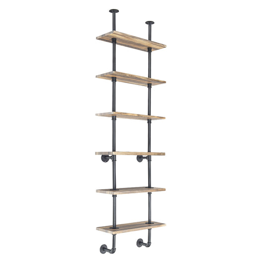 6-Tier Industrial Wall Mounted Pipe Shelves Kids Crystal