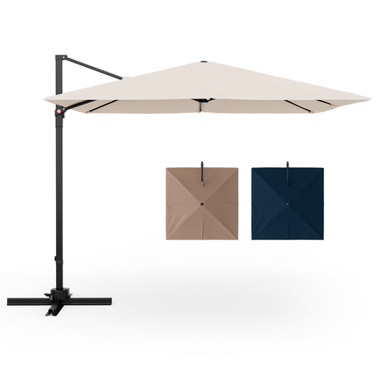 9.5 Feet Square Patio Cantilever Umbrella with 360° Rotation-Beige Kids Crystal