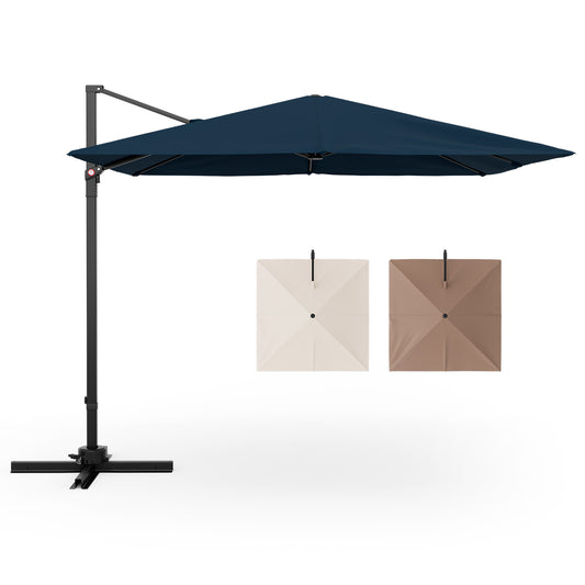9.5 Feet Square Patio Cantilever Umbrella with 360° Rotation-Navy Kids Crystal