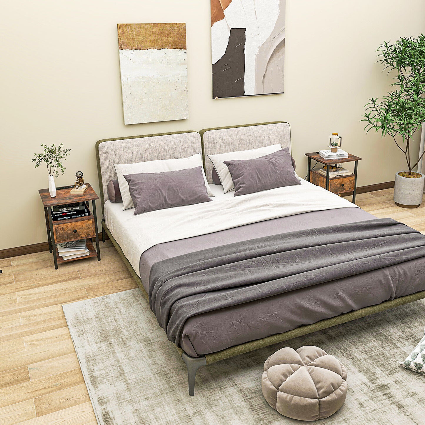 1/2 Pieces 3-Tier Nightstand with Charging Station and Drawer-1 Piece Kids Crystal