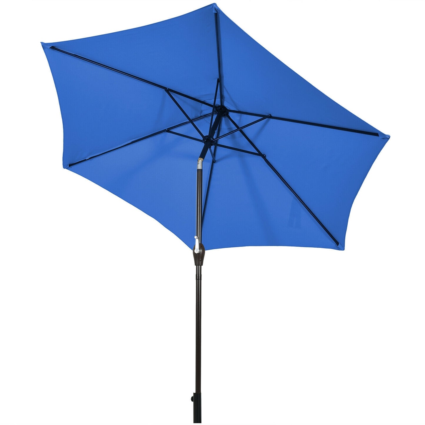 9ft Patio Market Table Umbrella with Push Button Tilt and Crank-Blue Kids Crystal
