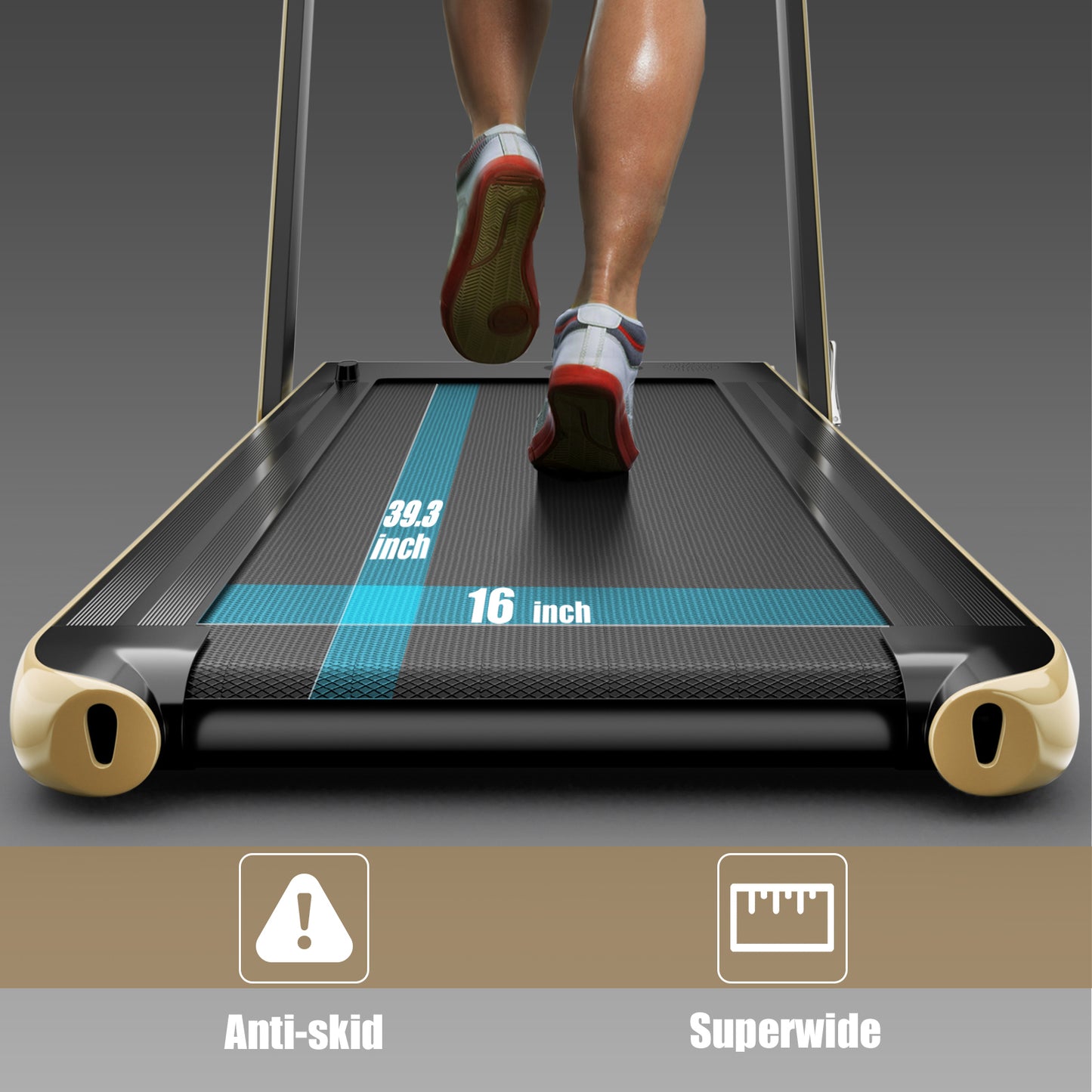 2.25HP 2 in 1 Folding Treadmill with APP Speaker Remote Control-Yellow Kids Crystal