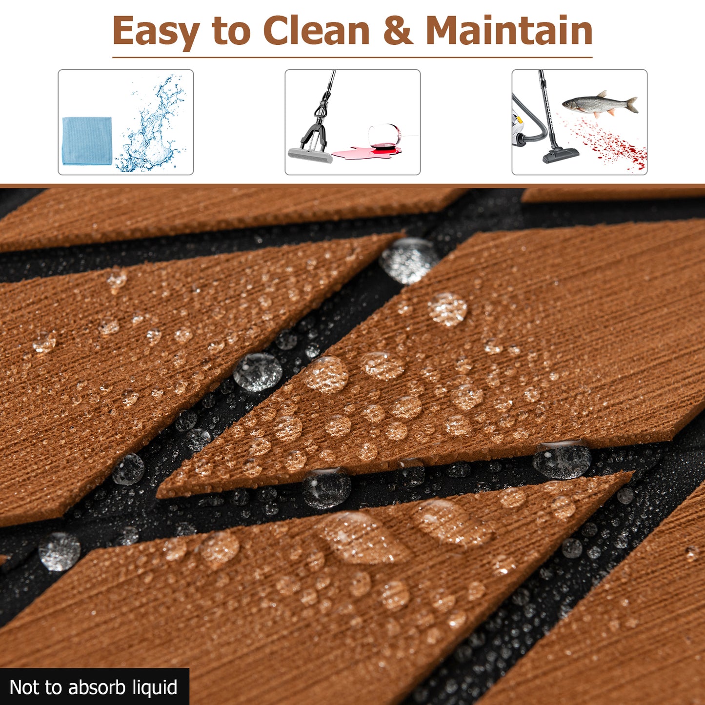 EVA Foam Boat Decking Sheet with Diamond Shape for Boat Surfboard-Brown Kids Crystal