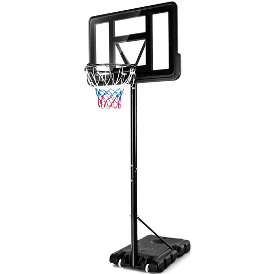 Adjustable Portable Basketball Hoop Stand with Shatterproof Backboard Wheels Kids Crystal