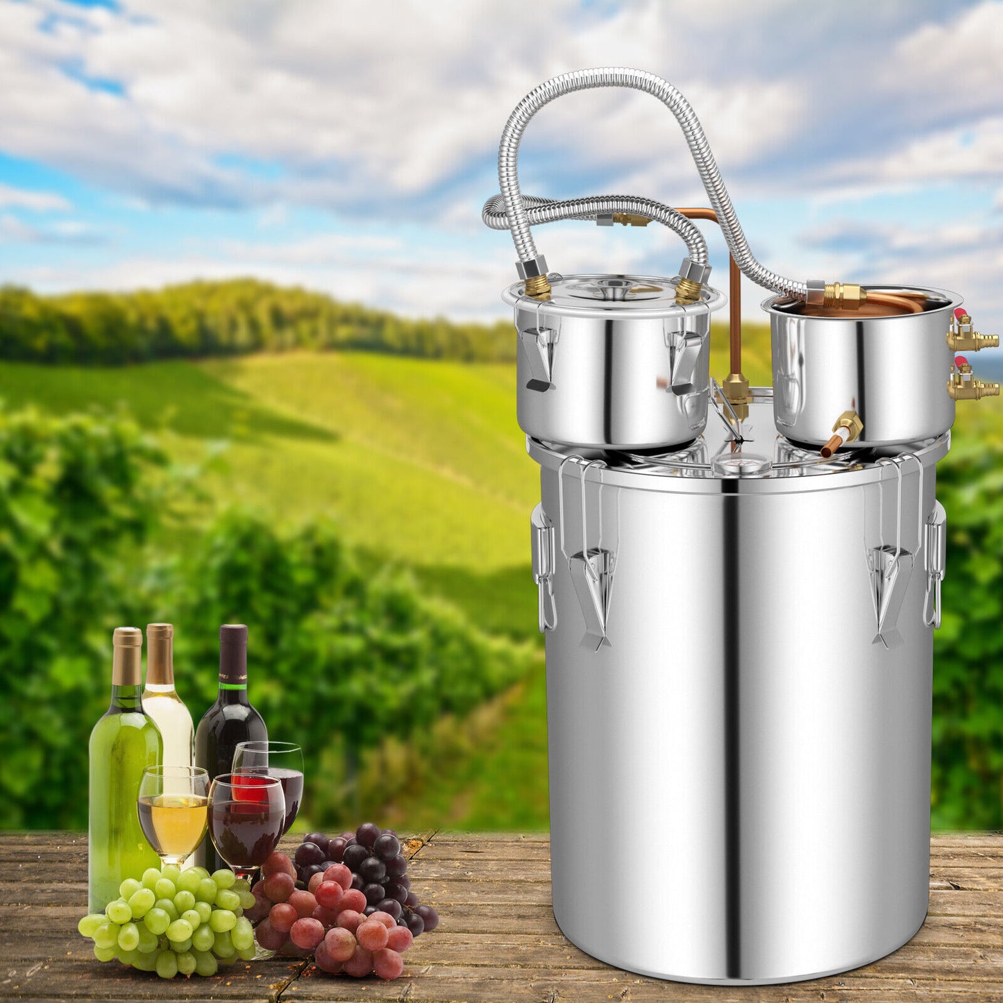 5/10 Gal 22/38 L Water Alcohol Distiller for DIY Whisky-10 Gal Kids Crystal