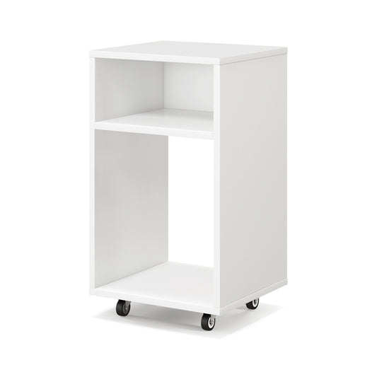Mobile File Cabinet Wooden Printer Stand Vertical Storage Organizer-White Kids Crystal