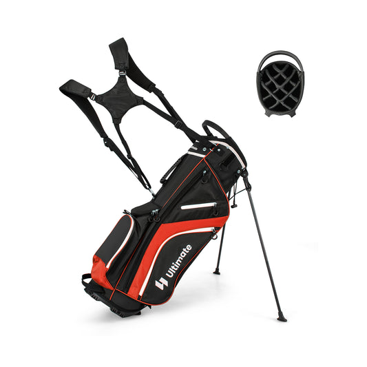 Lightweight Golf Stand Bag with 14 Way Top Dividers and 6 Pockets-Red Kids Crystal