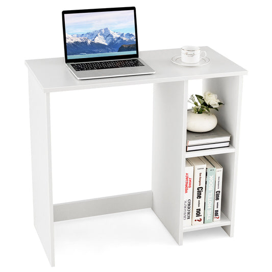 31.5 Inch  Modern Home Office Desk with 2 Compartments-White Kids Crystal