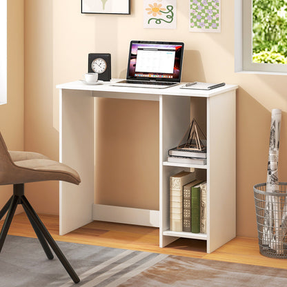 31.5 Inch  Modern Home Office Desk with 2 Compartments-White