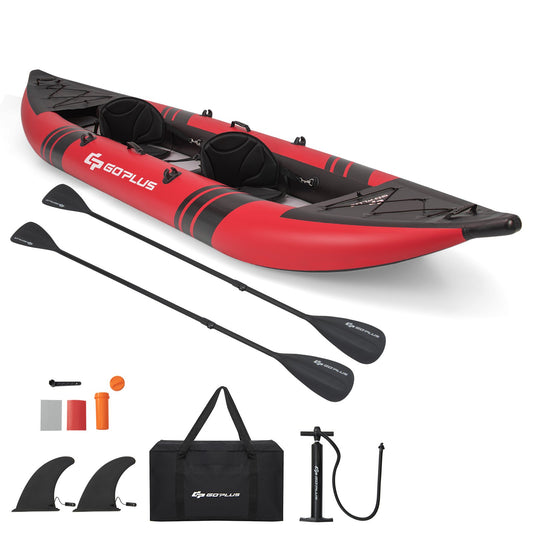 Inflatable 2-person Kayak Set with Aluminium Oars and Repair Kit-Red Kids Crystal