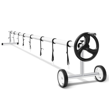 18 Feet Pool Cover Reel Set Aluminum In-ground Swimming Solar Cover Reel