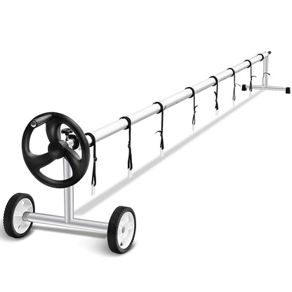 18 Feet Pool Cover Reel Set Aluminum In-ground Swimming Solar Cover Reel