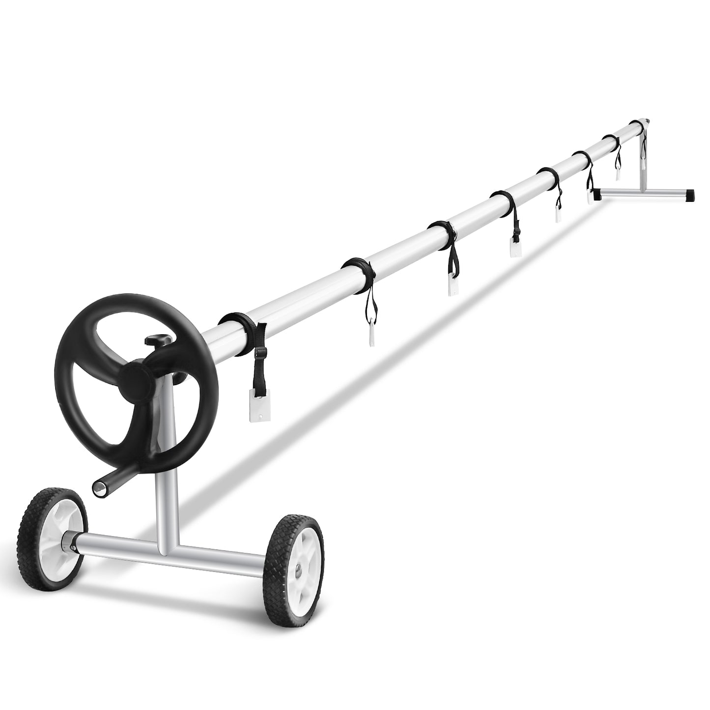 22 Ft Pool Cover Reel Set Aluminum In-ground Swimming Solar Cover Reel Kids Crystal