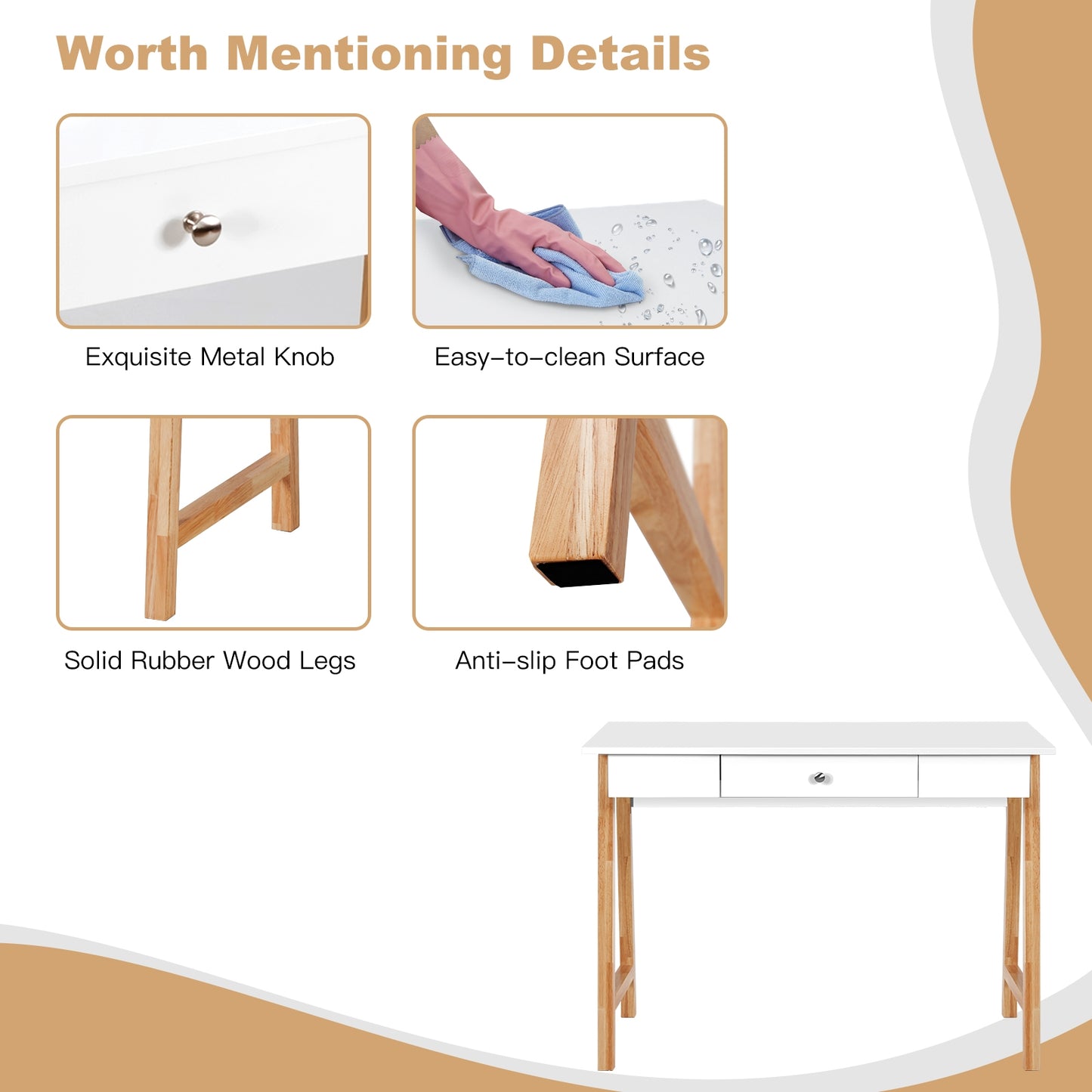 Computer Desk Laptop PC Writing Table Kids Crystal