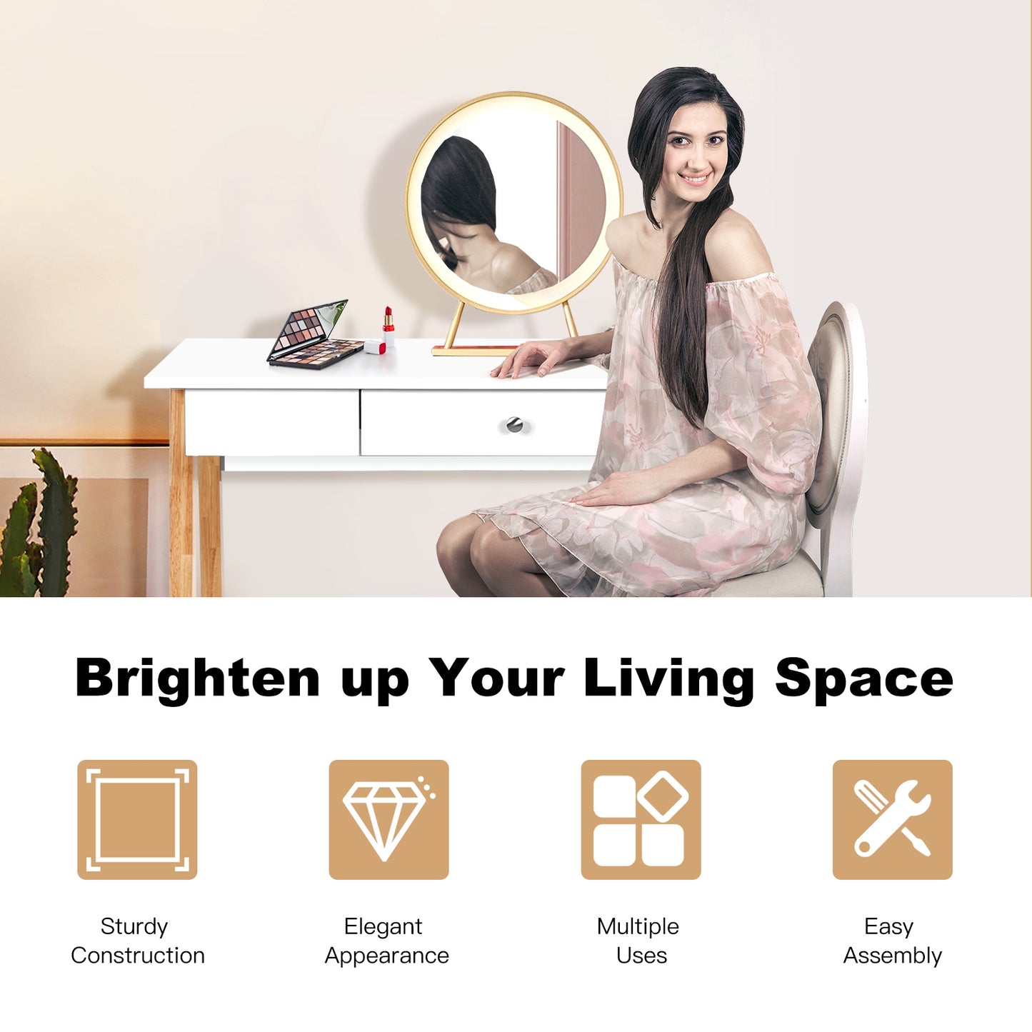 Computer Desk Laptop PC Writing Table Kids Crystal