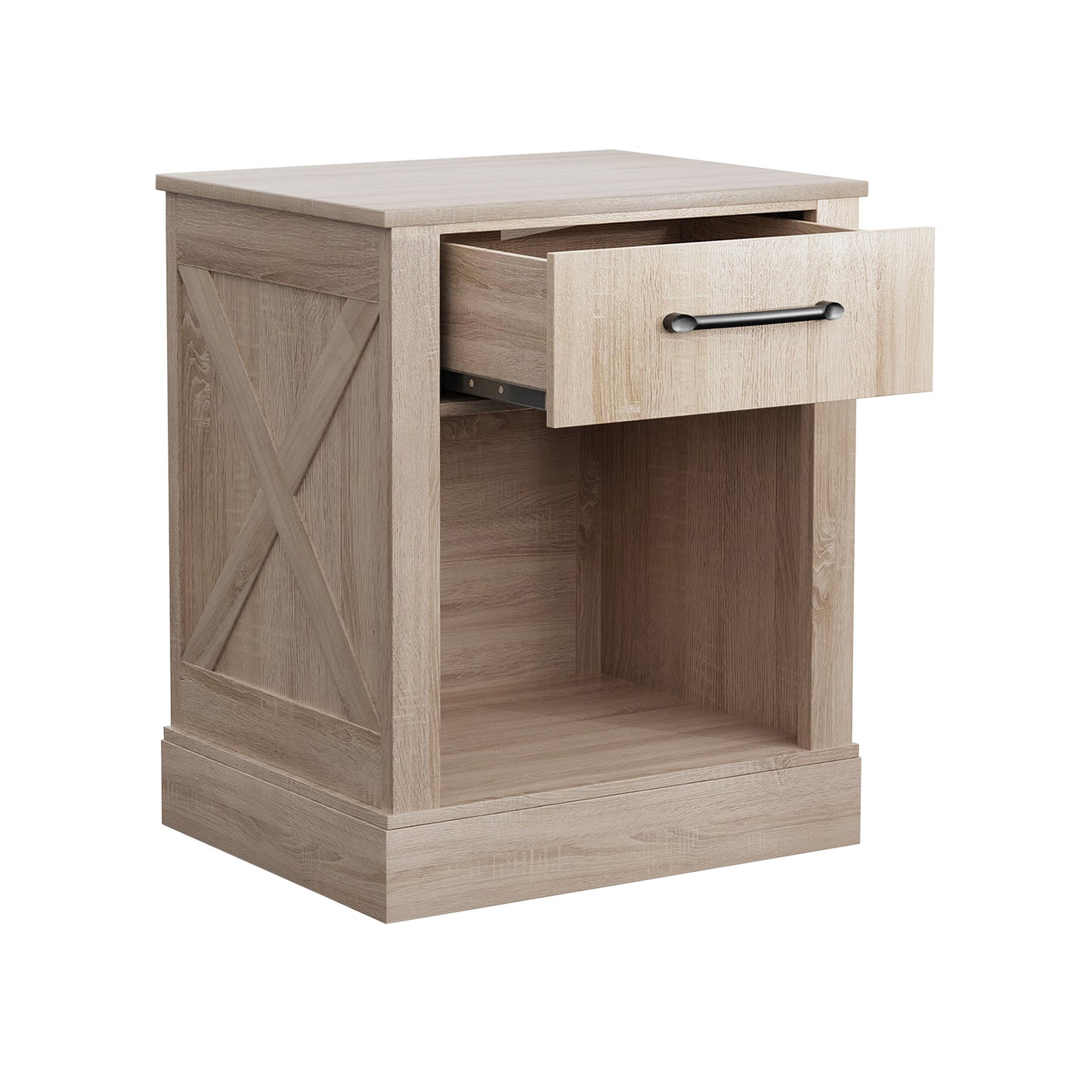 Compact Nightstand with Drawer and Shelf-Natural Kids Crystal