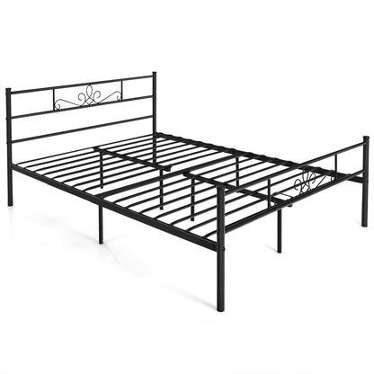 Twin/Full/Queen Size Metal Bed Frame with Headboard and Footboard-Queen Size