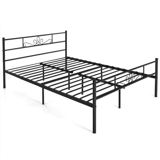 Twin/Full/Queen Size Metal Bed Frame with Headboard and Footboard-Queen Size Kids Crystal