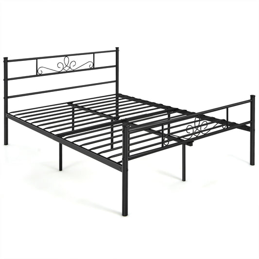 Twin/Full/Queen Size Metal Bed Frame with Headboard and Footboard-Full Size Kids Crystal