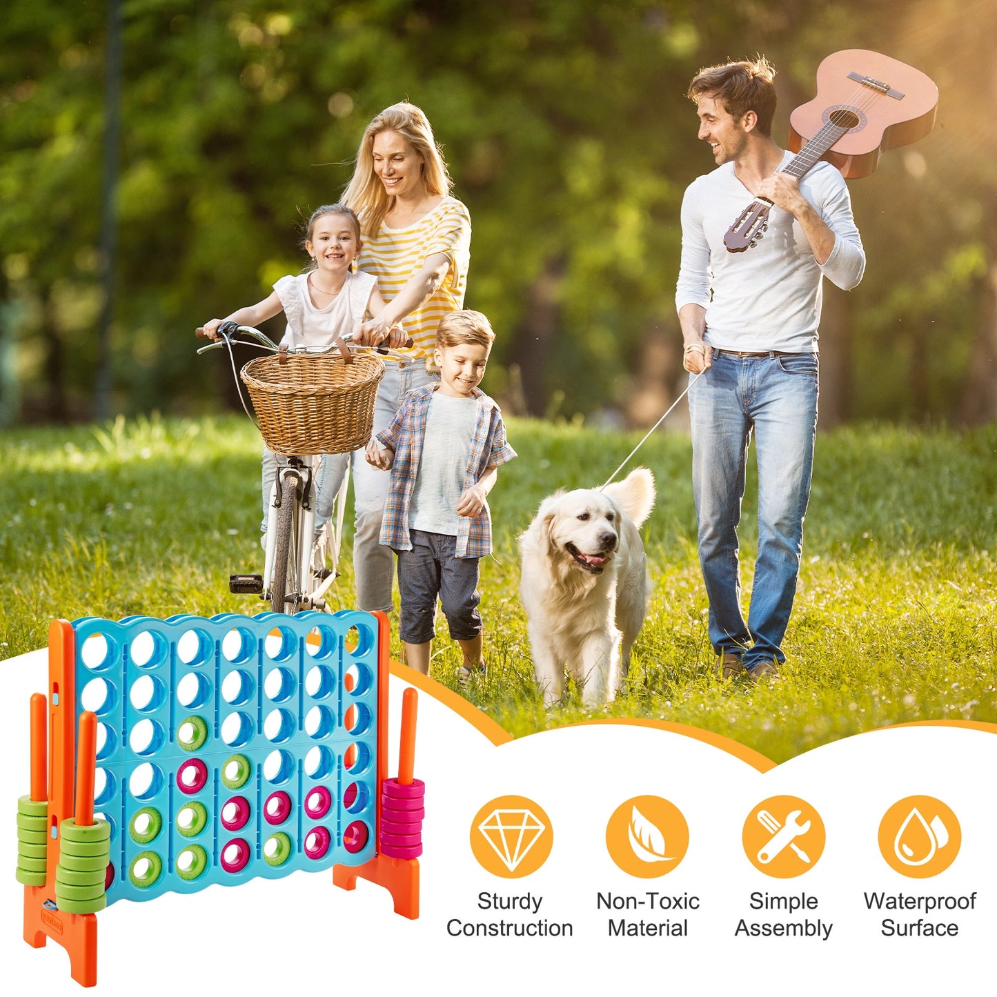 4 in A Row 4-to-Score Giant Jumbo Game Set for Family Party Holiday Kids Crystal