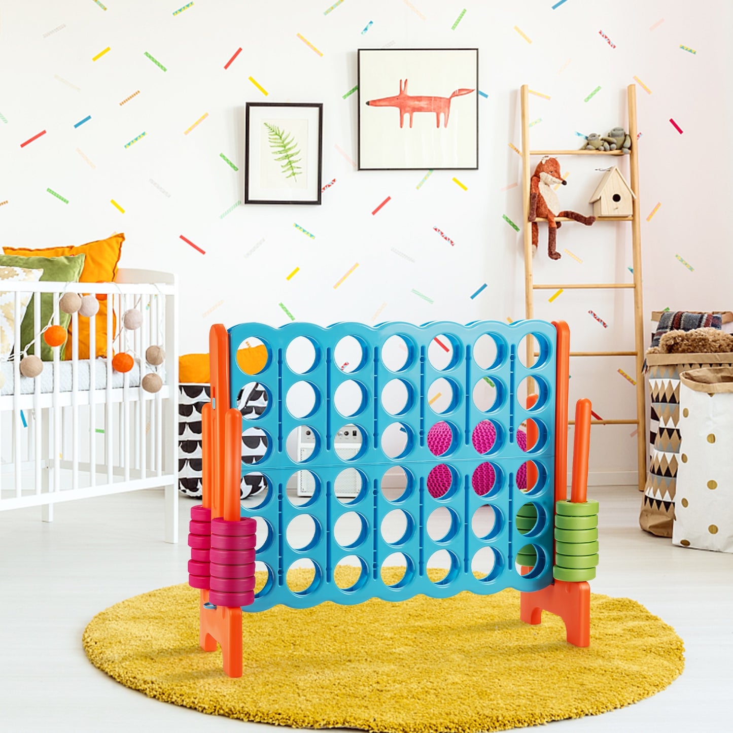 4 in A Row 4-to-Score Giant Jumbo Game Set for Family Party Holiday Kids Crystal